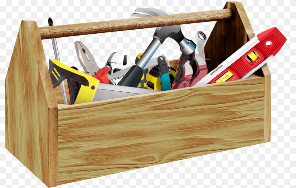 Tools Toolbox Construction Builder Handyman Tools In A Tool Box, Drawer, Furniture, Crate, Device Png Image