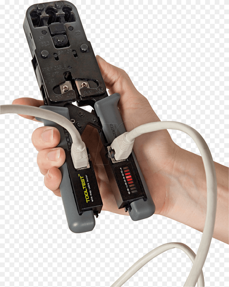 Tooltest Htc 0022 Cable Tester And Crimping Tool Hobbes Crimping Tool Tester, Body Part, Finger, Hand, Person Png Image