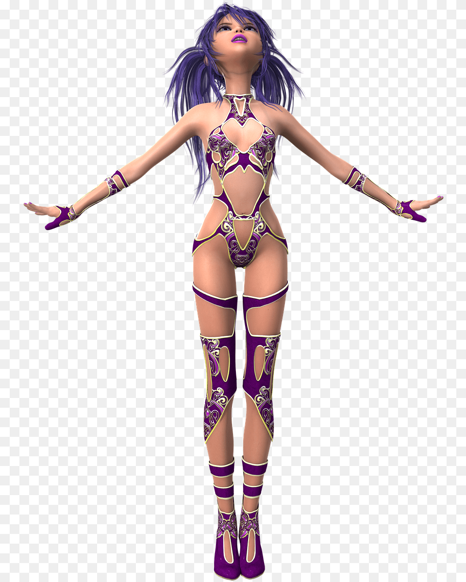 Toon Female Clothing Sexy Woman Image Toon Woman, Adult, Person, Costume, Purple Free Transparent Png
