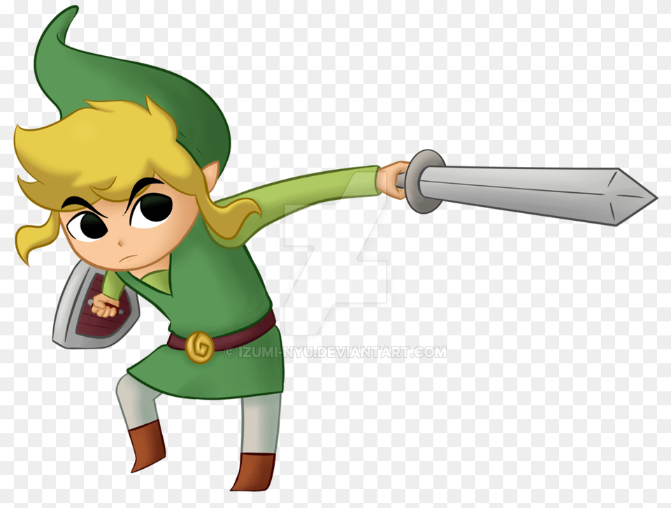 Toon Link, Sword, Weapon, Baby, Person Png Image