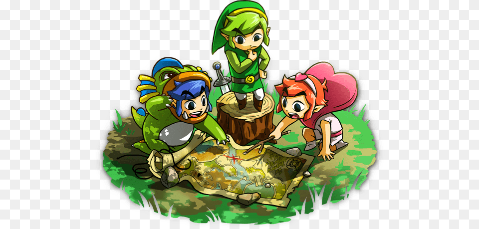 Toon Link Began To Be Associated With Portable Zelda Legend Of Zelda Triforce Heroes, Green, Vegetation, Book, Comics Free Transparent Png