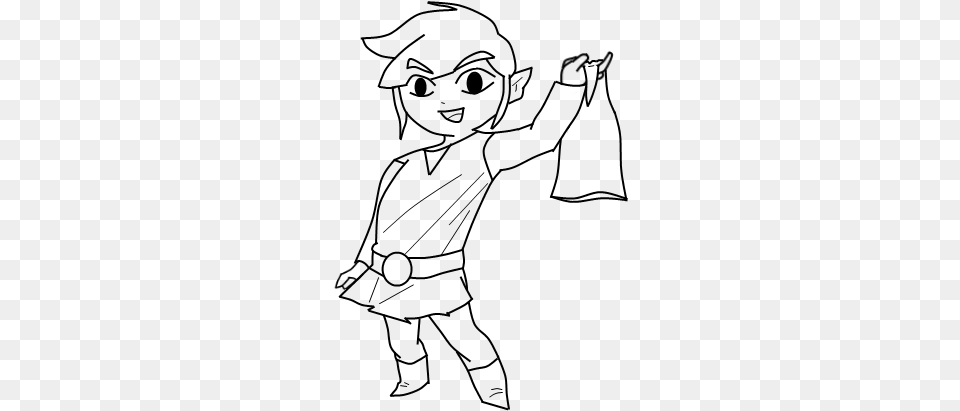 Toon Link Drawing At Getdrawings Sketch Toon Link, Gray Free Png