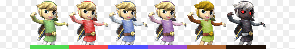 Toon Link Palette Toon Link Brawl Colors, Figurine, Baby, Person Png