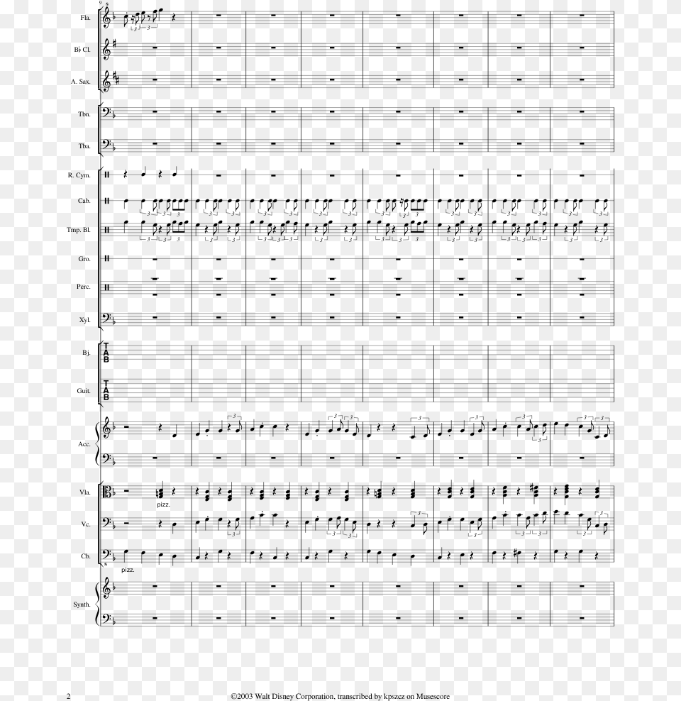 Toontown Online Theme Sheet Music Composed By Jamie Number, Gray Free Png