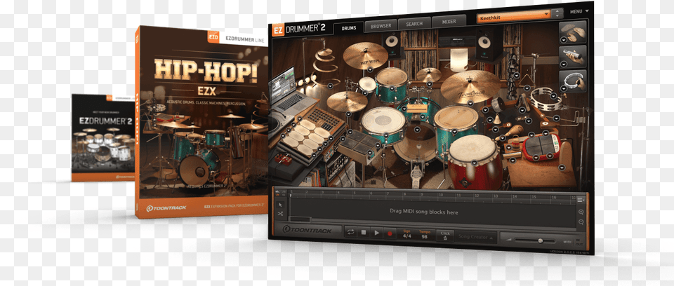 Toontrack Hip Hop, Musical Instrument, Drum, Percussion, Computer Hardware Free Png