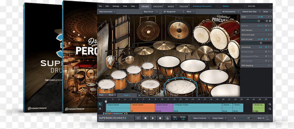 Toontrack Orchestral Percussion, Drum, Musical Instrument, Computer Hardware, Electronics Free Png Download