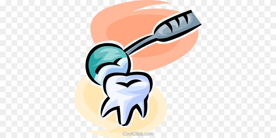 Tooth And A Dentists Mirror Royalty Vector Clip Art, Brush, Device, Tool Free Transparent Png