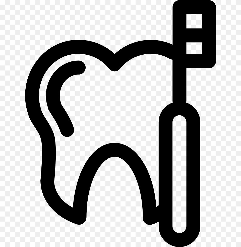 Tooth And Dentist Tool Outlines Dentistry Icon, Stencil, Smoke Pipe Png Image