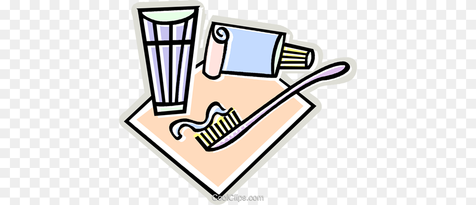 Tooth Brush Toothpaste Royalty Vector Clip Art Illustration, Device, Tool Free Transparent Png