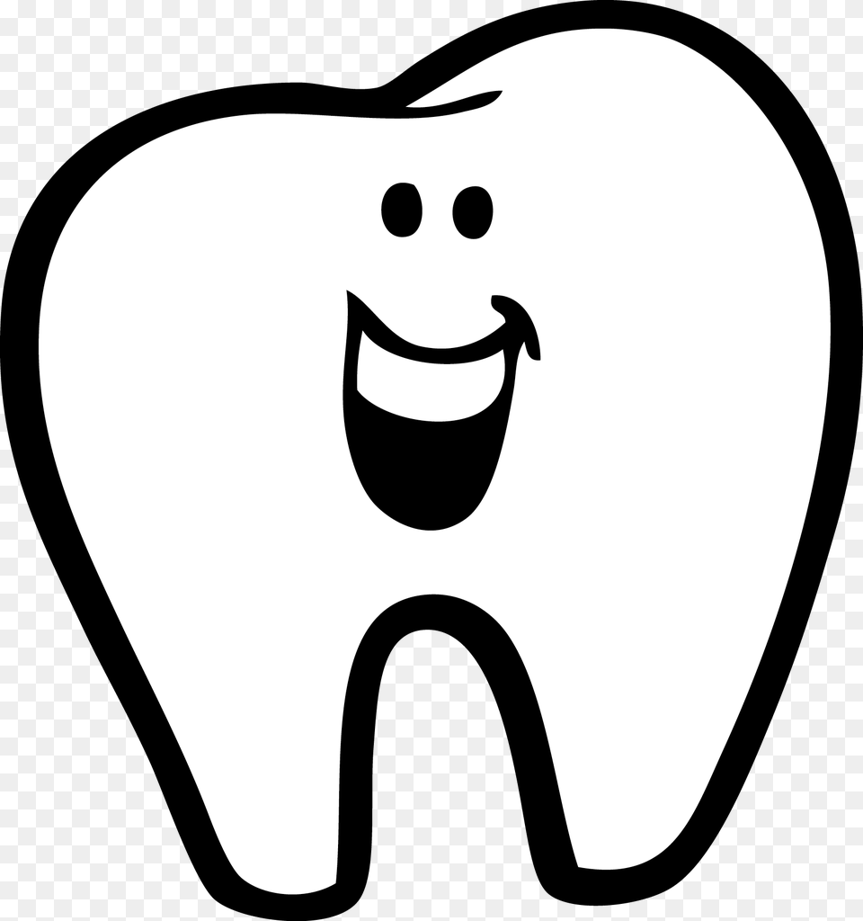 Tooth Clipart, Light, Stencil Free Png Download