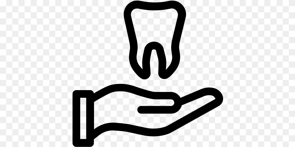 Tooth Hand Icon Icon, Gray Png