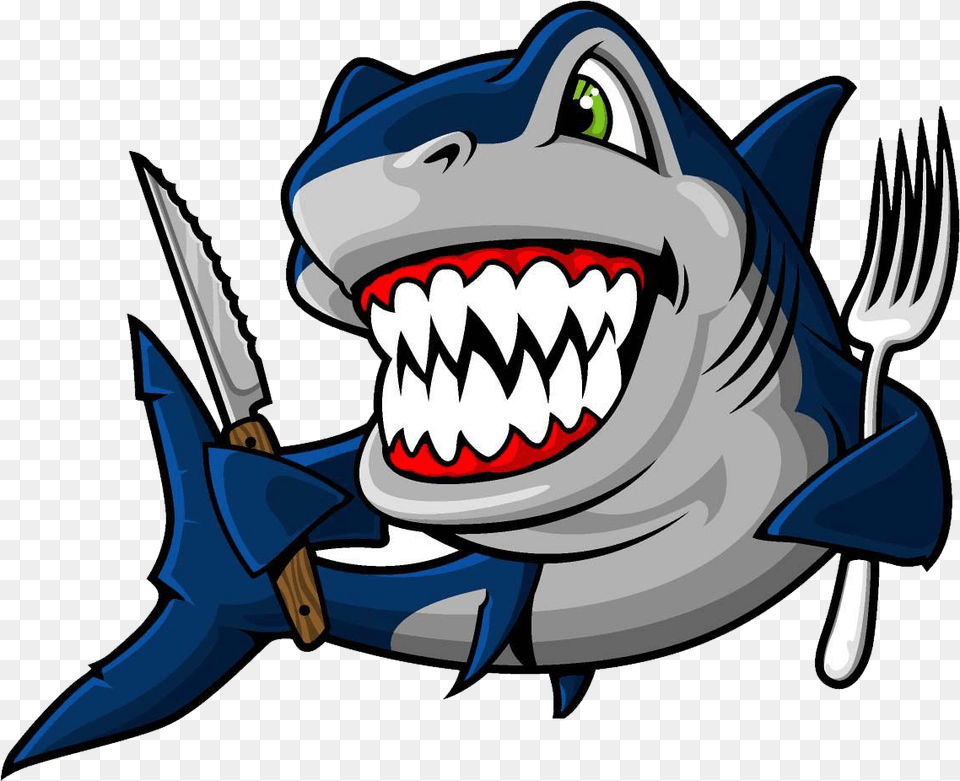 Tooth Vector Shark Hungry Shark Cartoon, Animal, Fish, Sea Life, Cutlery Free Transparent Png