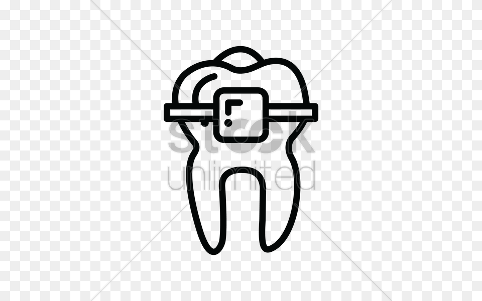 Tooth With Braces Vector, Light Free Png