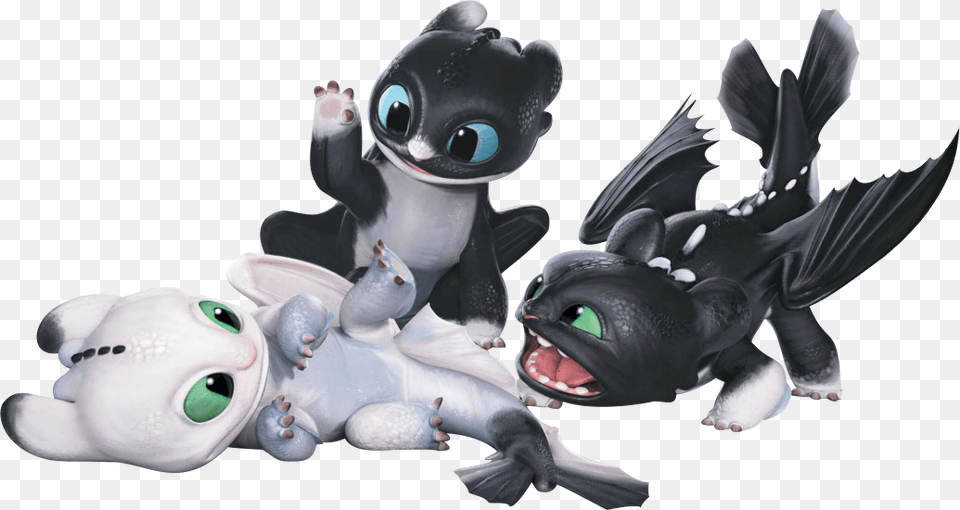 Toothless And Light Fury Babies Free Png