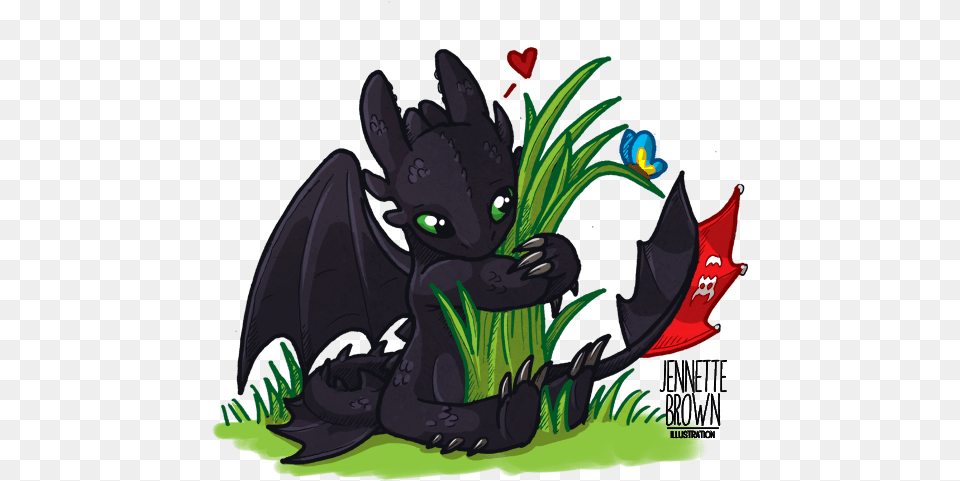 Toothless Chibi 3 Chibi Toothless Nightfury Grass Love How To Train, Art, Animal, Mammal, Panther Free Png Download