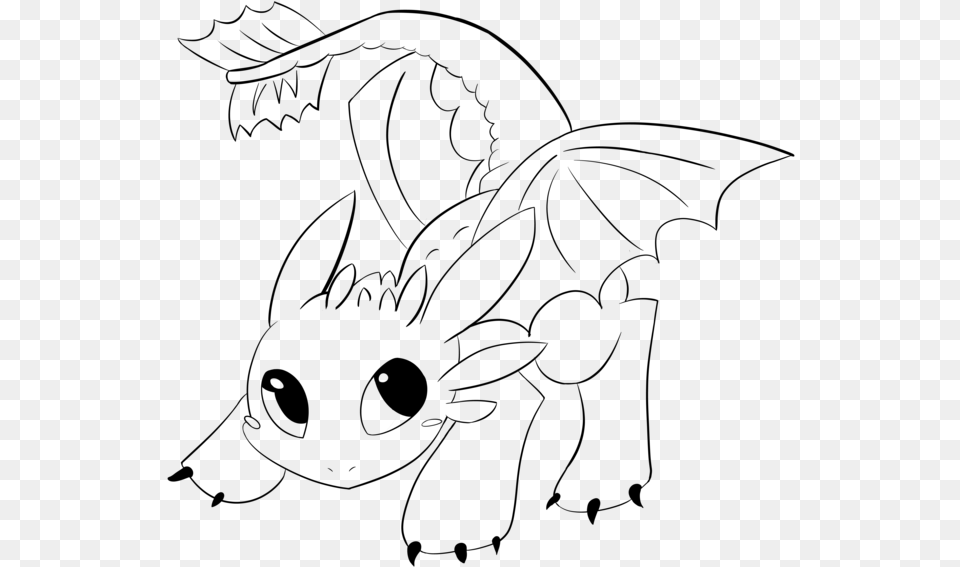 Toothless Lineart By Araly Easy Baby Toothless Drawing, Gray Free Png