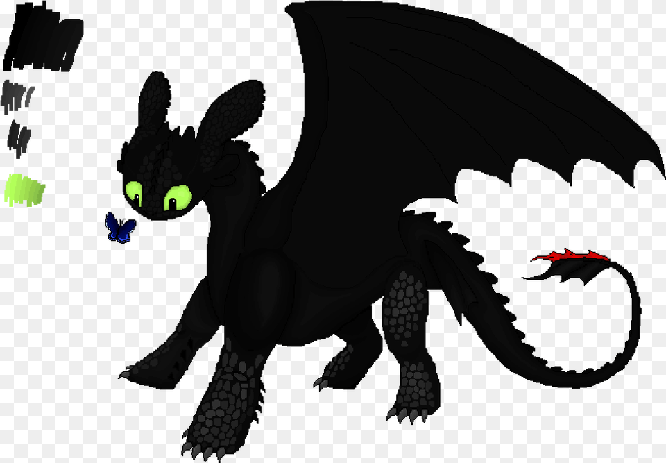 Toothless With A Butterfly Dragon Png Image