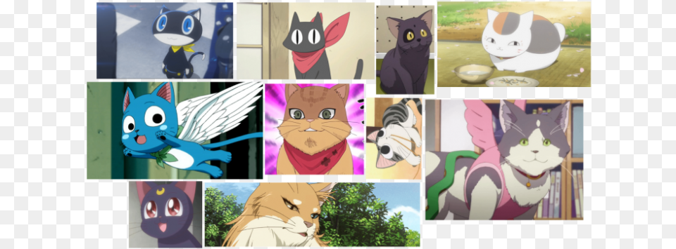 Top 10 Anime Cats Anime, Book, Comics, Publication, Animal Png Image