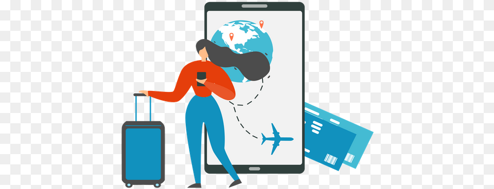 Top 10 Cellphone Illustrations U0026 Premium Vectors Mobile App Travel Vector, Adult, Aircraft, Airplane, Female Free Png Download