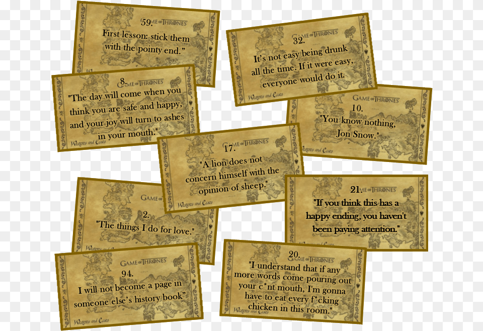 Top 10 Game Of Thrones Party Games Game Of Thrones Party Games, Paper, Text, Plaque, Business Card Png Image