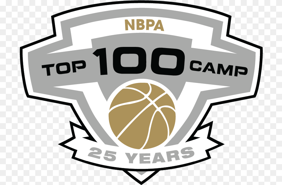 Top 100 25th Primary Logo National Basketball Players Association, Badge, Symbol, Scoreboard Free Transparent Png