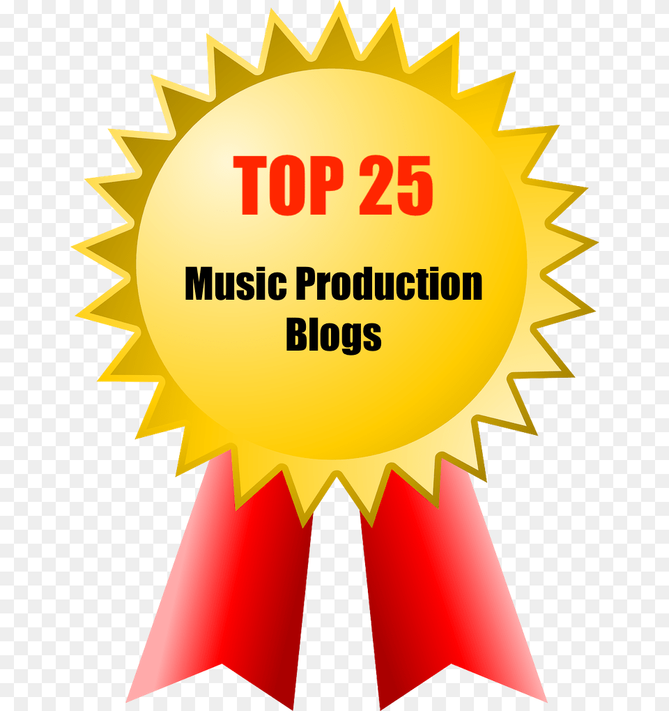 Top 25 Music Production Blogs Image Certificate Clip Art, Gold, Logo, Dynamite, Weapon Png
