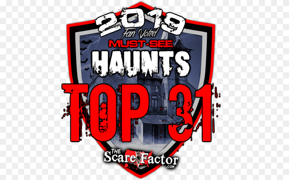 Top 31 Haunted Houses 2019 Badge Poster, Advertisement, Gas Pump, Machine, Pump Png Image