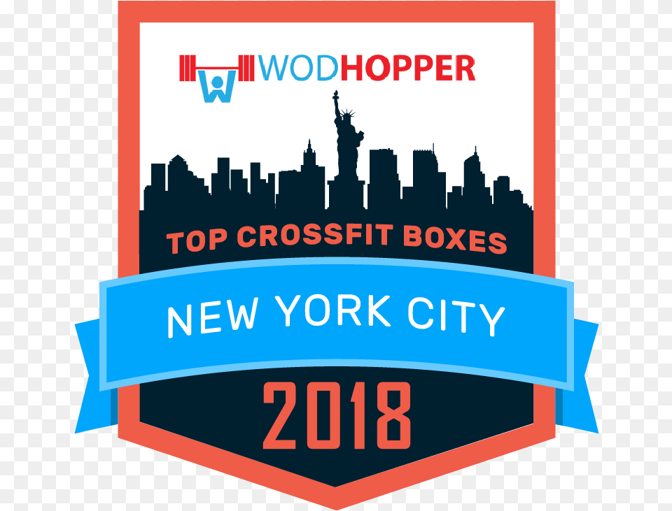 Top Crossfit Boxes In New York City Badge New York Skyline Clip Art, Advertisement, Poster, Logo, Scoreboard Free Transparent Png