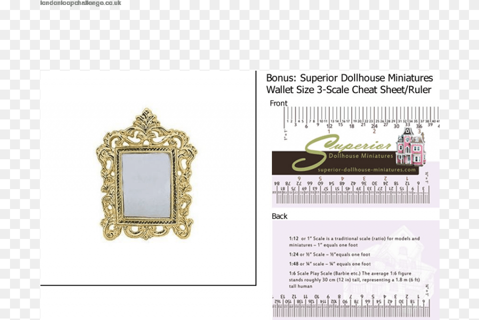 Top Design Dollhouse Miniature Scale Victorian Mirror, Text, Accessories Free Transparent Png
