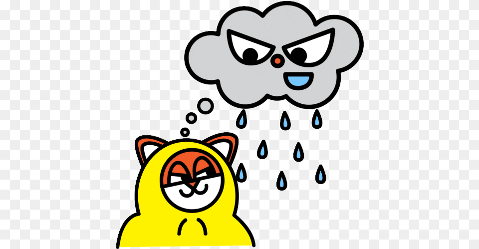 Top Grinning Cat Face With Smiling Eyes Best Animated Cartoon Cat Rain Gif Transparent, Head, Person, Animal, Bear Free Png Download