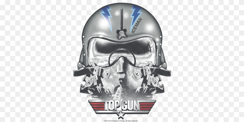 Top Gun Iceman Helmet Men39s Ringer T Shirt Top Gun Maverick Helmet, Crash Helmet, Playing American Football, Person, Sport Png Image