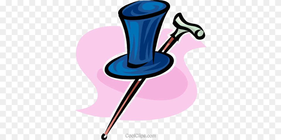 Top Hat And Walking Cane Royalty Vector Clip Art Illustration, Stick, Smoke Pipe, Pin Free Png