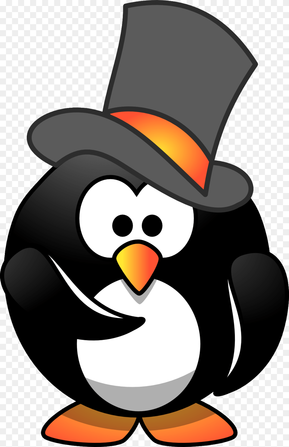 Top Hat Clipart Small Penguin With Hat Cartoon, Animal, Bird, Nature, Outdoors Free Transparent Png