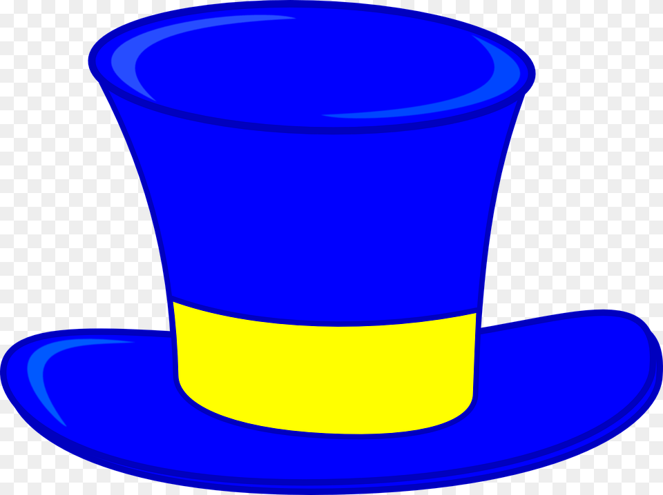 Top Hat Magic Show Costume Performance Wizard Blue Top Hat Clipart, Clothing, Saucer, Cup, Glass Png