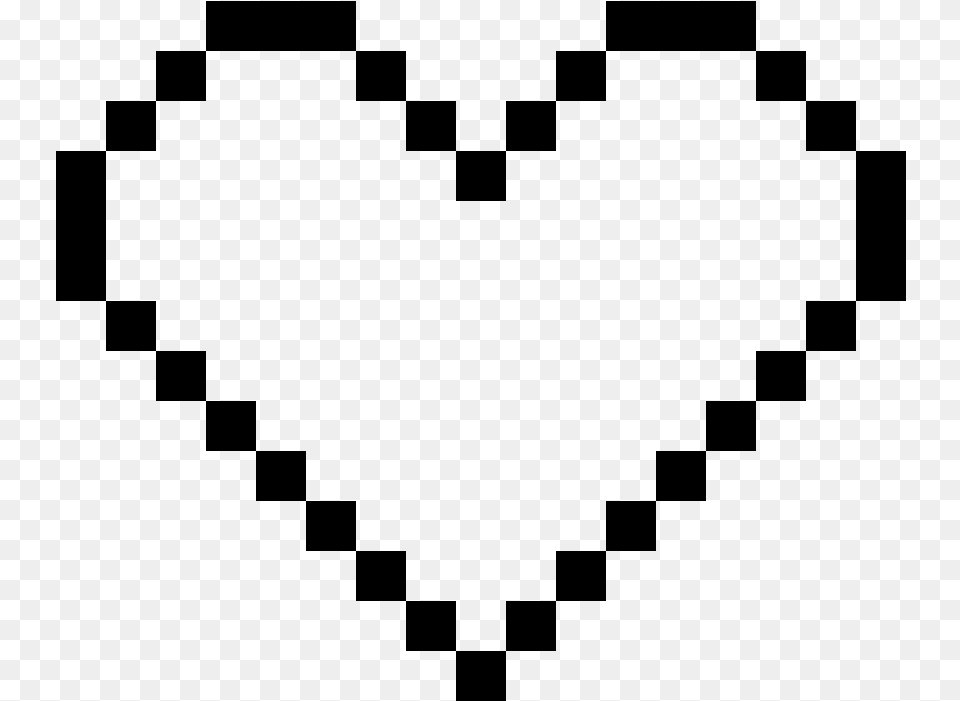 Top Images For Zelda Heart Pixel Art Minecraft On Picsunday Black And White Pixel Heart, Gray Png Image