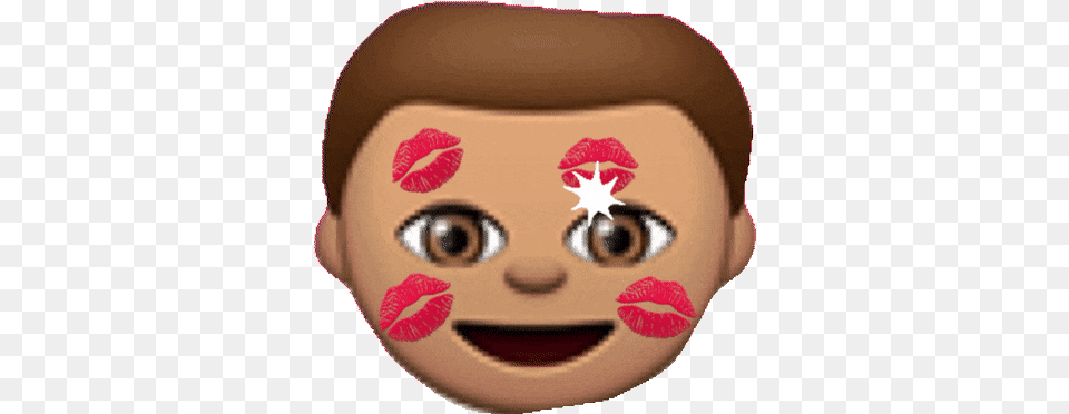 Top Kiss Emoji Stickers For Android Gif Animation Kisses Emoji Gif, Doll, Toy, Head, Person Free Png Download