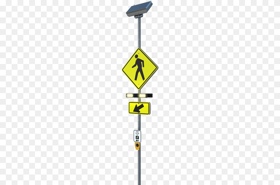 Top Of Pole Rrfb Pedestrian Crosswalk Systems Lyle W11 2 24ha Traffic Sign24 X 24inbkyelsymw11, Sign, Symbol, Road Sign Free Transparent Png