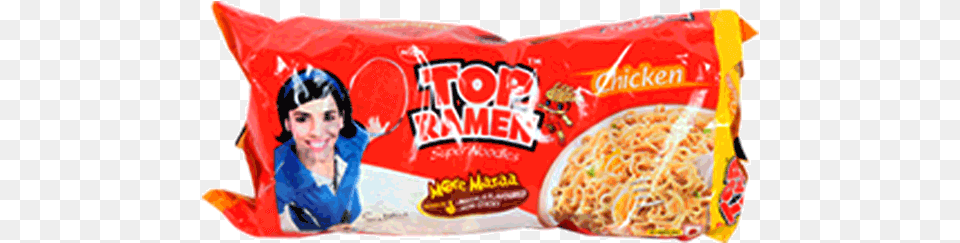Top Ramen Chicken Super Noodles Top Ramen Masala Noddles, Person, Food, Ketchup, Noodle Free Transparent Png