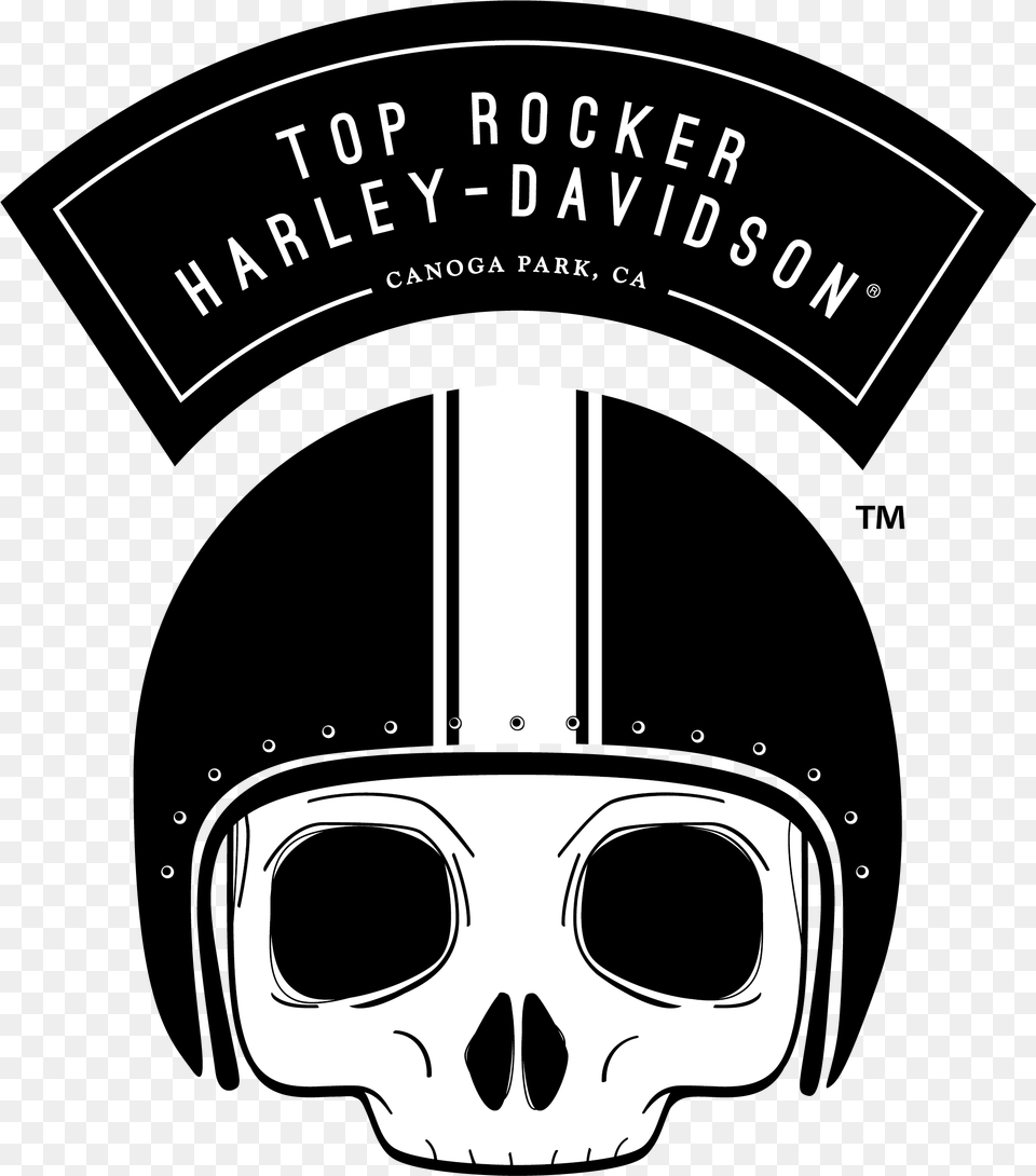 Top Rocker Harley Davidson Logo Six Bends Harley Davidson, Stencil, Face, Head, Person Free Png Download