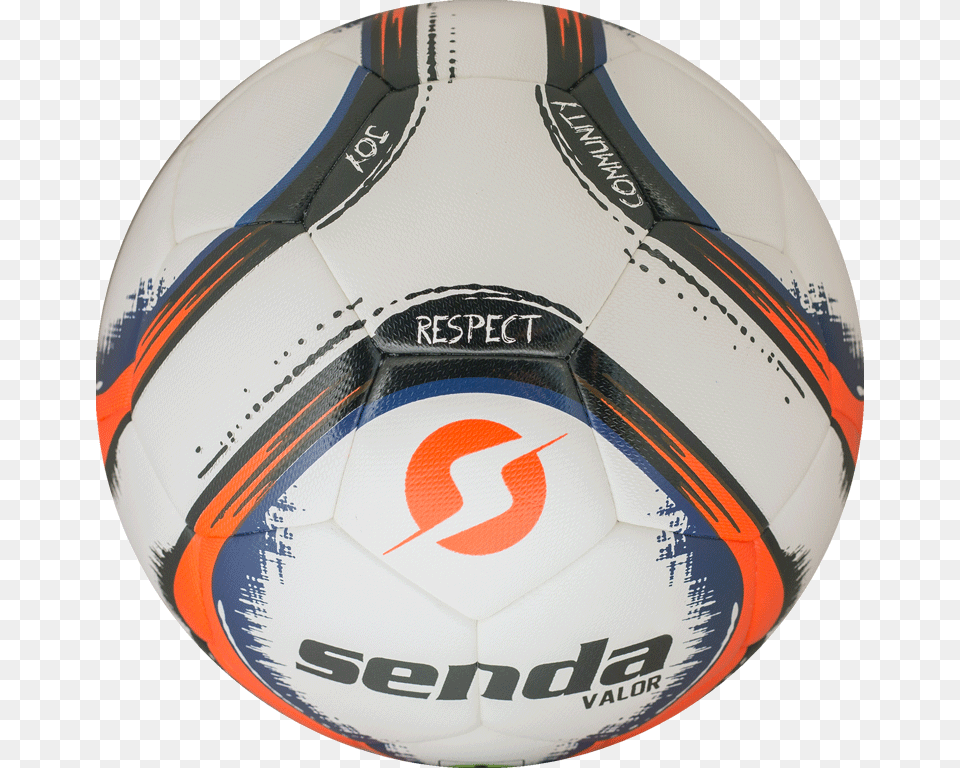 Top Side Of A White And Orange Valor Match Soccer Ball Senda Vitoria Futsal Match Soccer Ball, Football, Soccer Ball, Sport Png
