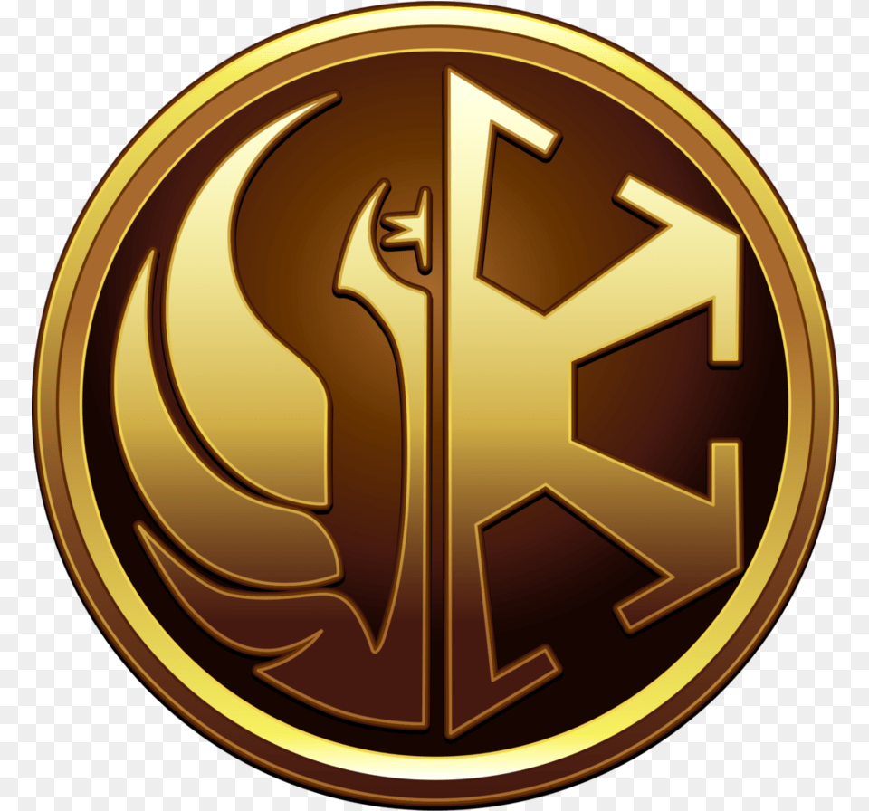 Top Star Wars Republic Logo Vector Cdr Star Wars Old Republic Logo, Gold, Disk Png