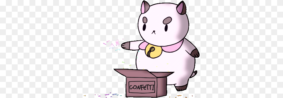 Top Throws Confetti Stickers For Bee Puppycat Happy Birthday, Cartoon Free Transparent Png