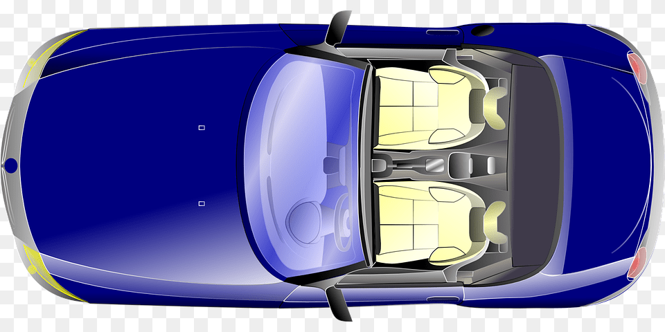 Top View Car Cartoon Bus From Car Cartoon Top View, Baggage Free Png Download