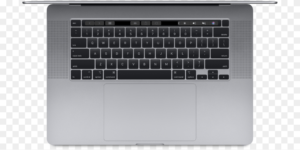 Top View Of 16 Inch Macbook Pro Macbook Pro 16 Space Gray, Computer, Computer Hardware, Computer Keyboard, Electronics Free Transparent Png