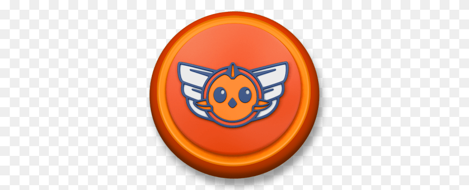 Top Wings Orange Roundlet, Badge, Logo, Symbol, Disk Free Png Download