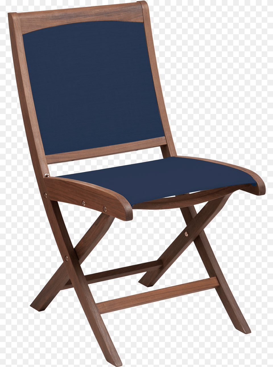 Topaz Folding Side Chair Blue Sling Chaise De Jardin En Bois, Canvas, Furniture Free Png