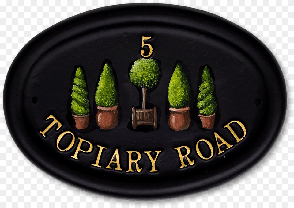 Topiary House Sign Bullet, Plant, Plate, Food, Produce Free Png