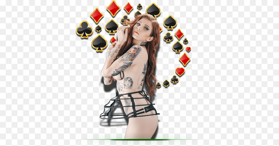 Topless Poker Dealer Amp Party Strippers Phoenix Arizona Poker Girl, Person, Back, Body Part, Tattoo Png Image