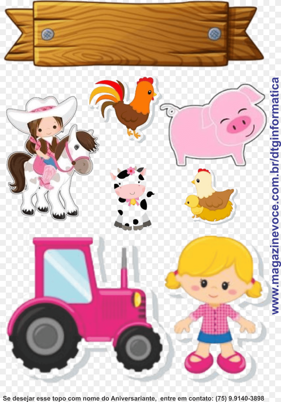 Topo Para Bolo Tema Fazendinha, Toy, Doll, Poultry, Fowl Free Png Download