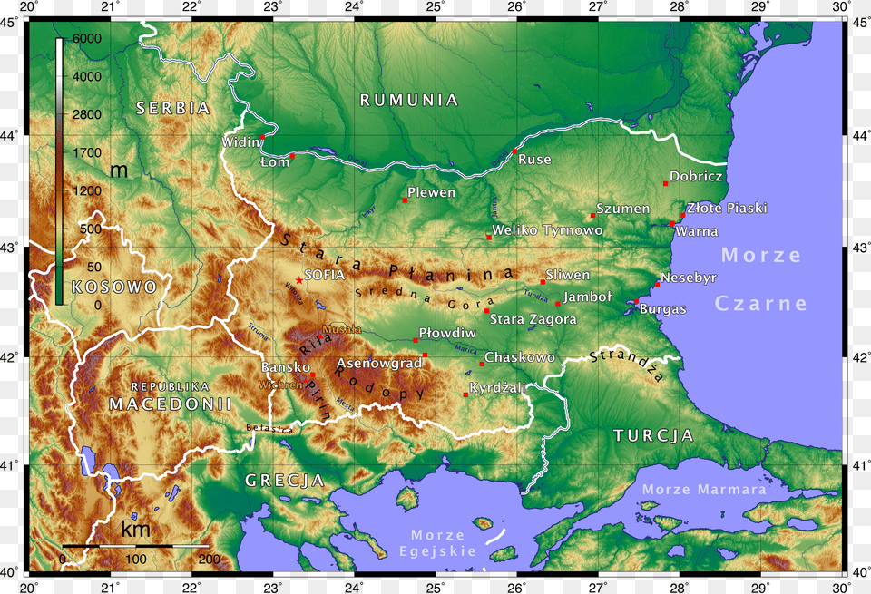 Topographic Map Of Bulgaria Polish Bulgaria Topographic Map Free Png